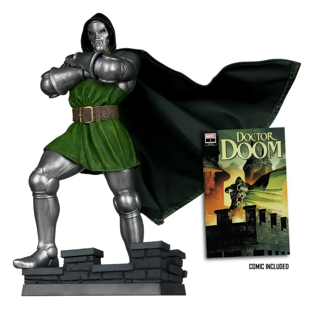 Marvel 1/6 Figur Doctor Doom (Doctor Doom #1) 28 cm – Samlarfigur med Miljöbas och Illustrerad Bakgrund
