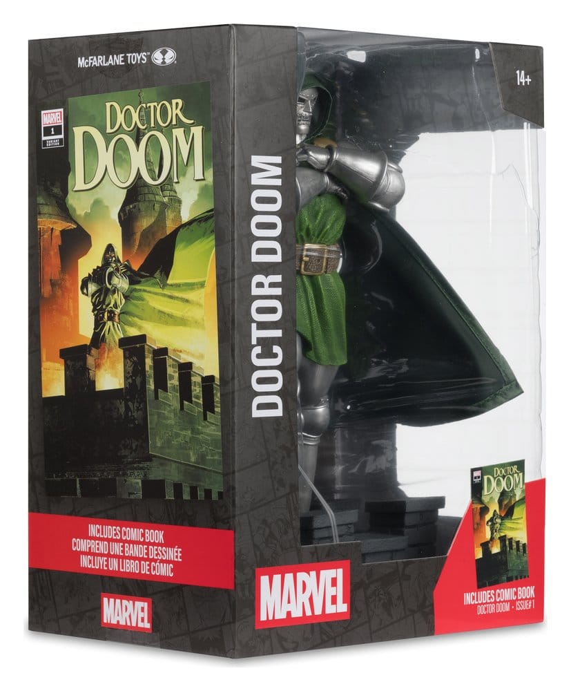Marvel 1/6 Figur Doctor Doom (Doctor Doom #1) 28 cm – Samlarfigur med Miljöbas och Illustrerad Bakgrund