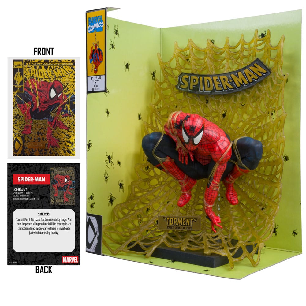 Marvel Collection PVC Figur 1/6 Spider-Man (Spider-Man # 1) (Gold Edition) (Gold Label) 15 cm McFarlane Toys