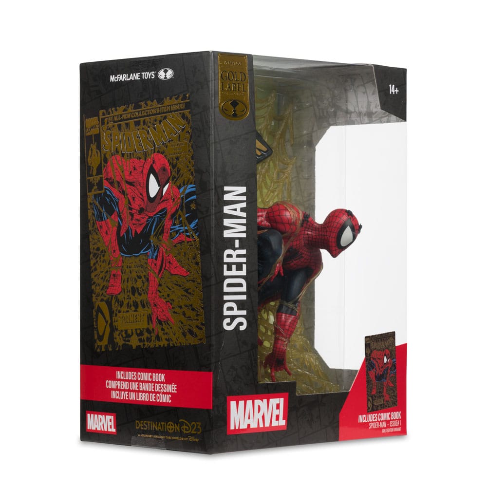Marvel Collection PVC Figur 1/6 Spider-Man (Spider-Man # 1) (Gold Edition) (Gold Label) 15 cm McFarlane Toys
