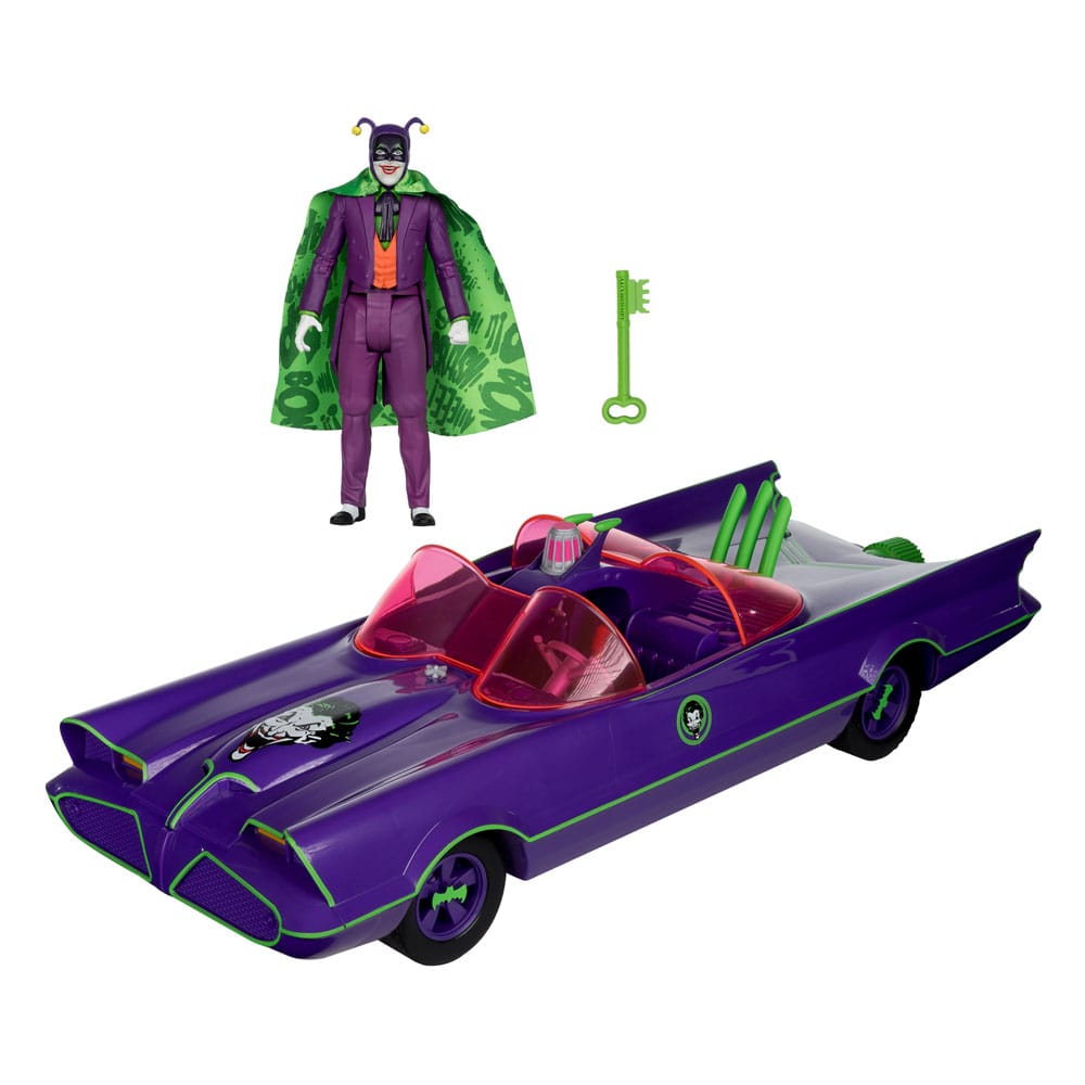 DC Retro Action Figure Batman 66 Batmobil med Joker (Gold Label) McFarlane Toys