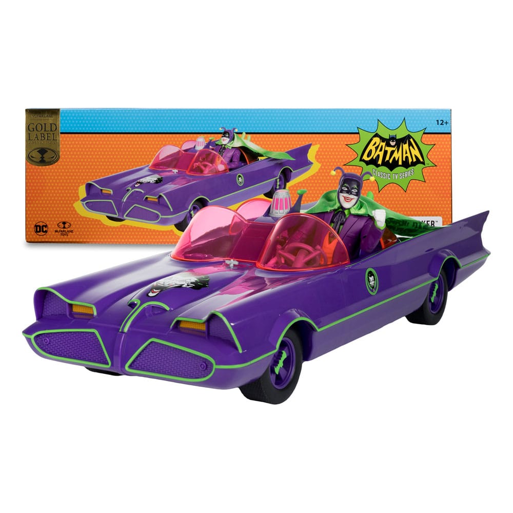 DC Retro Action Figure Batman 66 Batmobil med Joker (Gold Label) McFarlane Toys