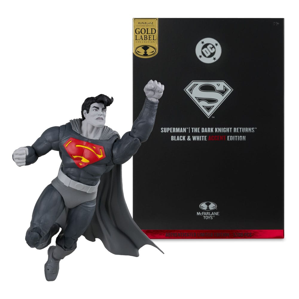 DC Multiverse Actionfigur Superman (The Dark Knight Returns) (Black & White Accent Edition) (Gold Label) 18 cm McFarlane Toys