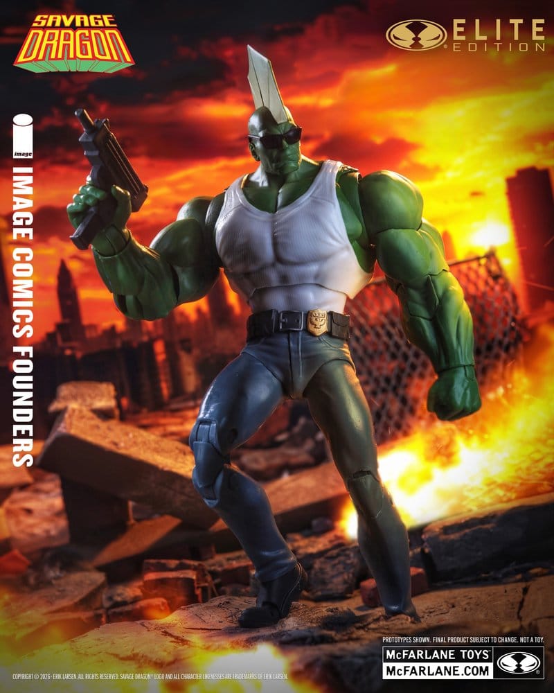 Savage Dragon från Image Comics Founders Series McFarlane Elite Edition Samlarfigur, 20 cm
