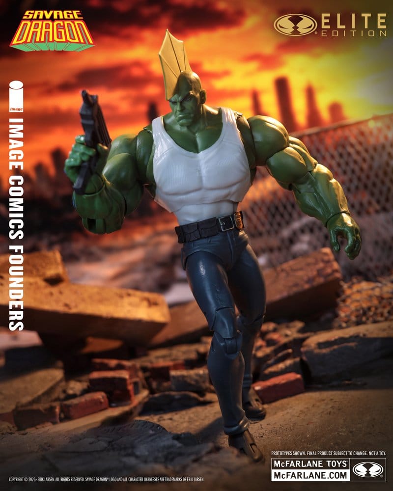 Savage Dragon från Image Comics Founders Series McFarlane Elite Edition Samlarfigur, 20 cm