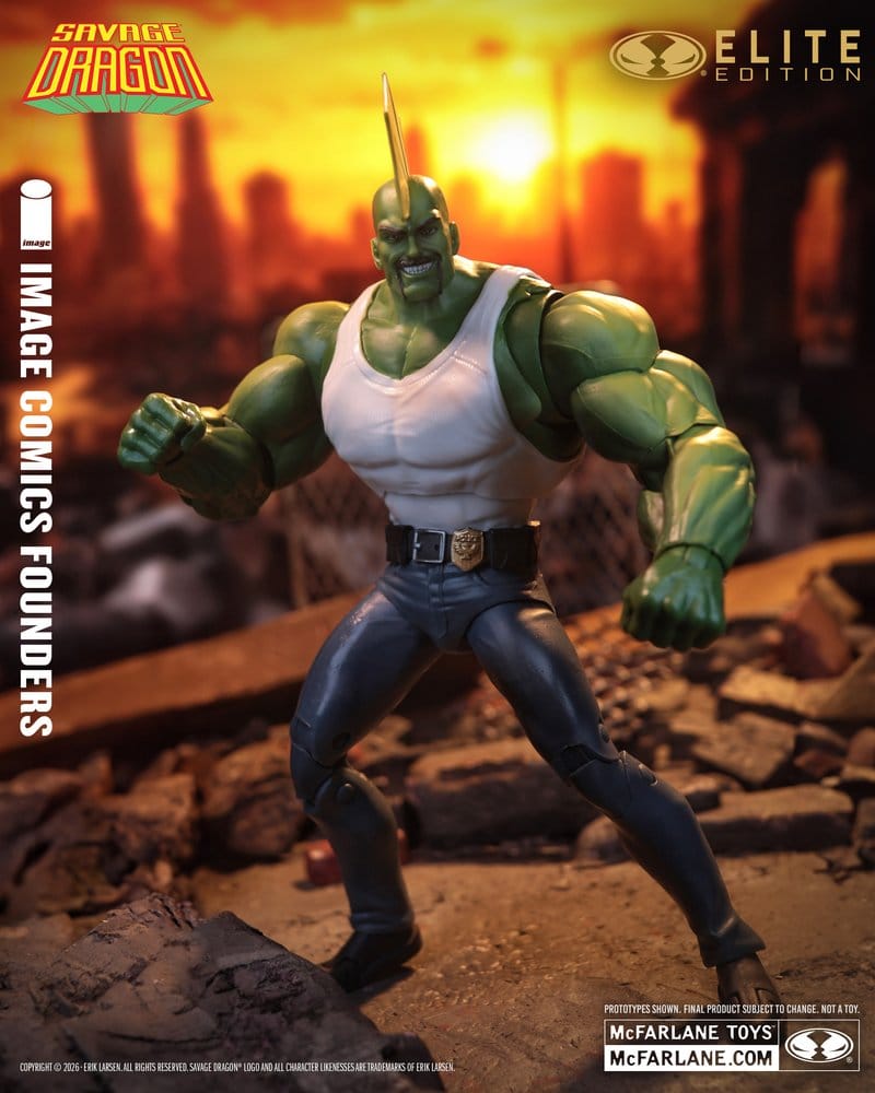 Savage Dragon från Image Comics Founders Series McFarlane Elite Edition Samlarfigur, 20 cm