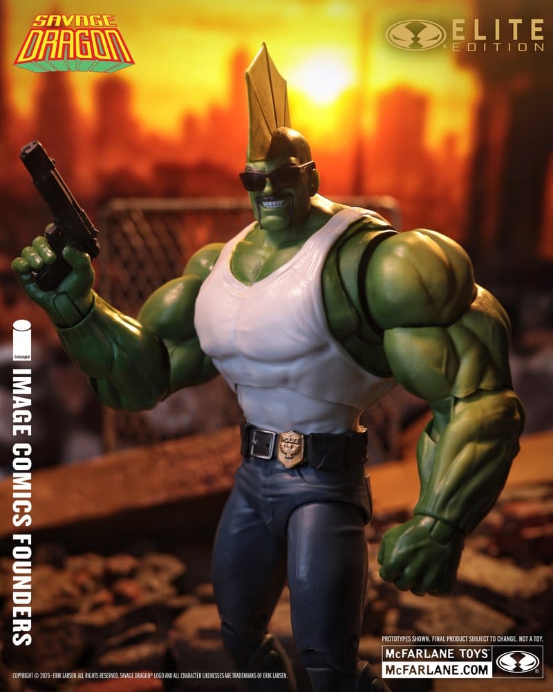 Savage Dragon från Image Comics Founders Series McFarlane Elite Edition Samlarfigur, 20 cm