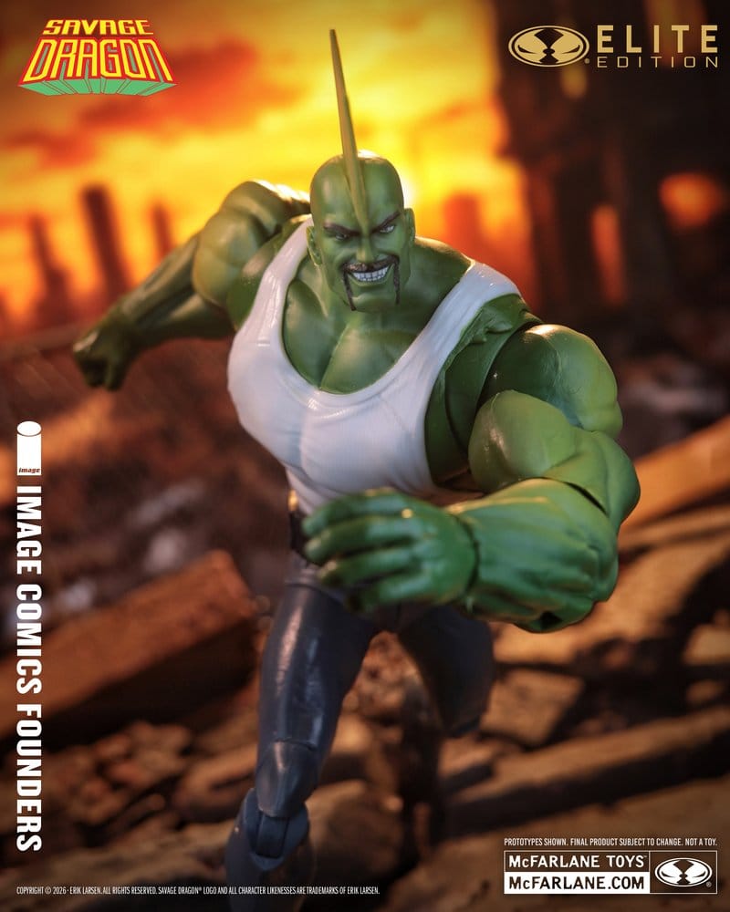 Savage Dragon från Image Comics Founders Series McFarlane Elite Edition Samlarfigur, 20 cm