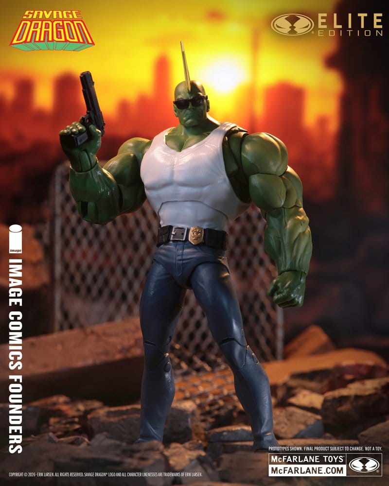 Savage Dragon från Image Comics Founders Series McFarlane Elite Edition Samlarfigur, 20 cm