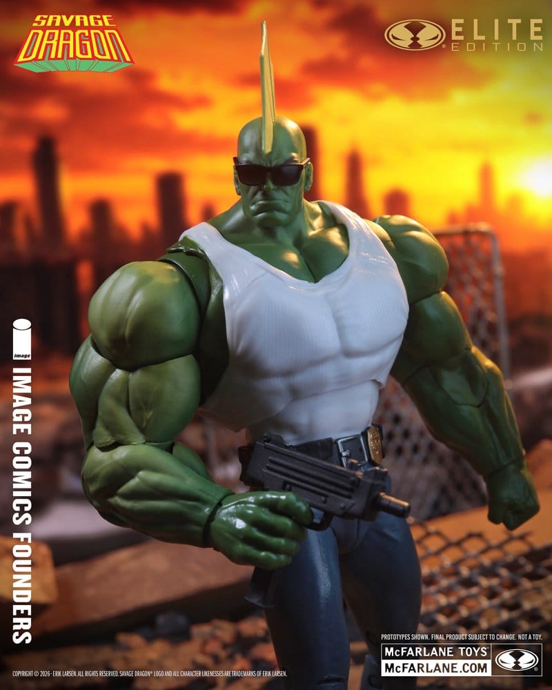 Savage Dragon från Image Comics Founders Series McFarlane Elite Edition Samlarfigur, 20 cm