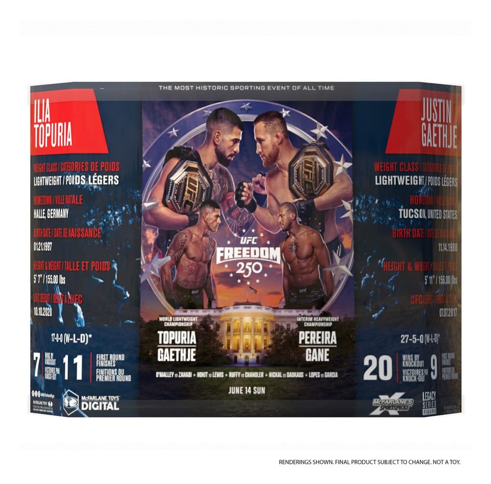 UFC McFarlane SportsPicks Actionfigur 2-pack Ilia Topuria vs Justin Gaethje (Freedom 250) 18 cm