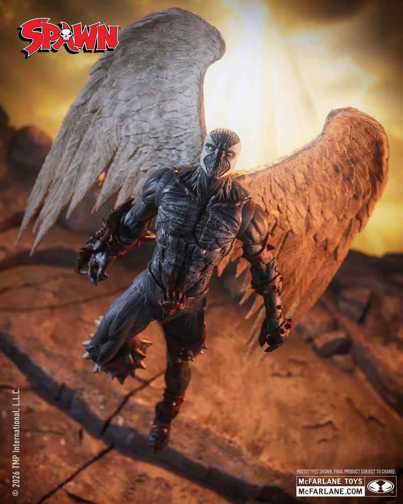 Spawn Leksaksfigur Wings of Redemption Spawn 23 cm - Detaljerad Samlarfigur med Stora Vingar och Displaybas