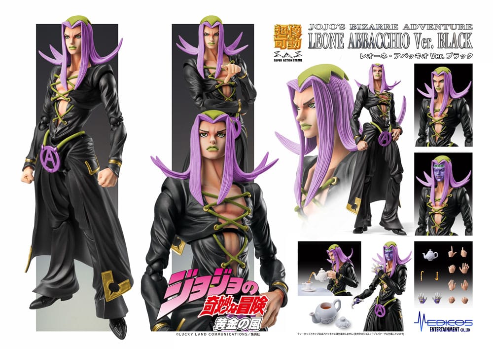 JoJo's Bizarre Adventure Part 5 Super Action Figur Chozokado Leone Abbacchio Black Ver. 16 cm Medicos Entertainment