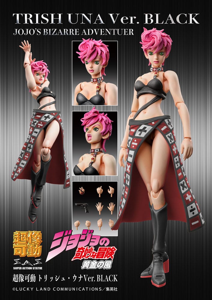 JoJo's Bizarre Adventure Part 5 Super Action Figur Chozokado Trish Una Black Ver. 15 cm Medicos Entertainment