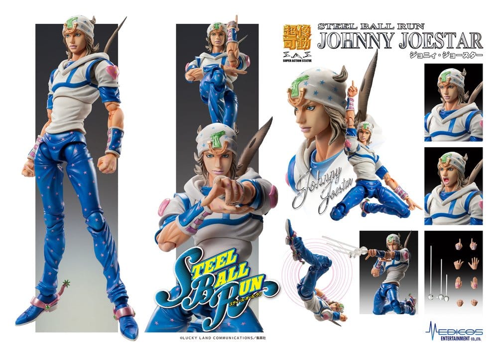 JoJo's Bizarre Adventure Del 7: Steel Ball Run Super Chozokado Actionfigur Johnny Joestar 15 cm
