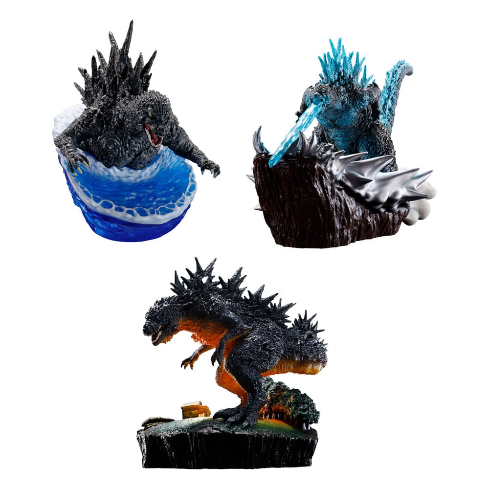Godzilla Petitrama EX Series Trading Figur 3-Set Från Noll Till Minus Ett Set 9 cm