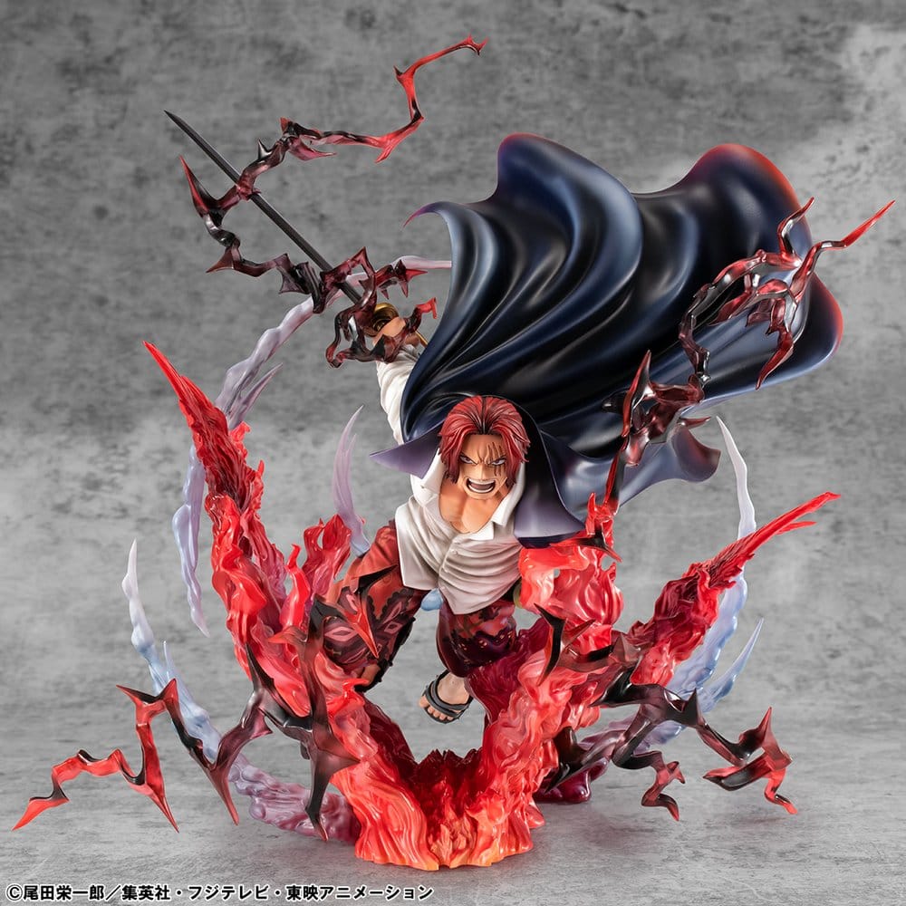 One Piece P.O.P SA-MAXIMUM PVC Figure Leader of the Red-Haired Pirates Red-Haired Shanks Kamusari 25 cm