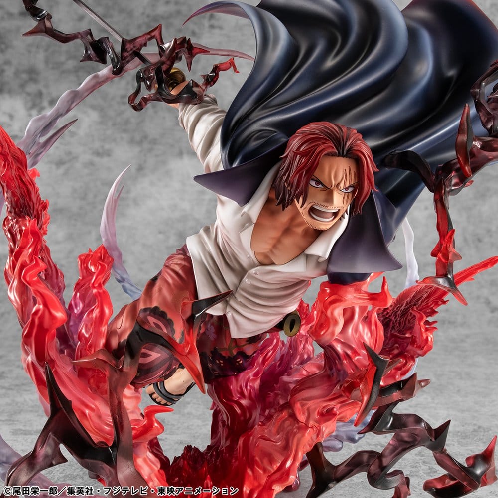 One Piece P.O.P SA-MAXIMUM PVC Figur Leader of Red Hair Pirates Red-Haired Shanks Kamusari 25 cm