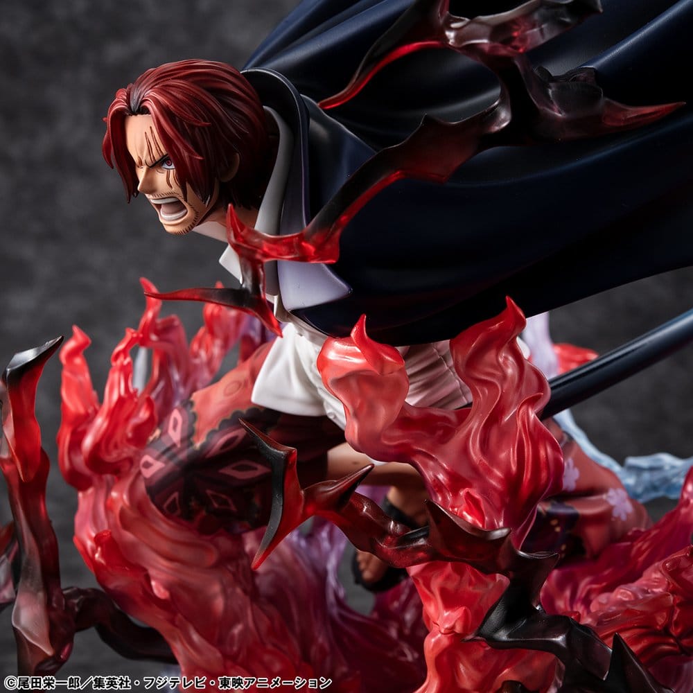 One Piece P.O.P SA-MAXIMUM PVC Figure Leader of the Red-Haired Pirates Red-Haired Shanks Kamusari 25 cm