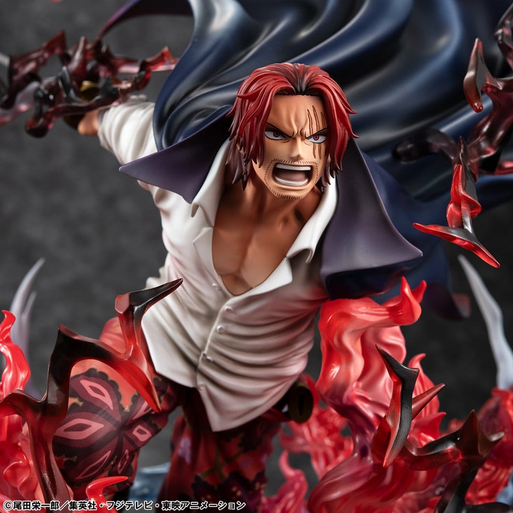 One Piece P.O.P SA-MAXIMUM PVC Figure Leader of the Red-Haired Pirates Red-Haired Shanks Kamusari 25 cm
