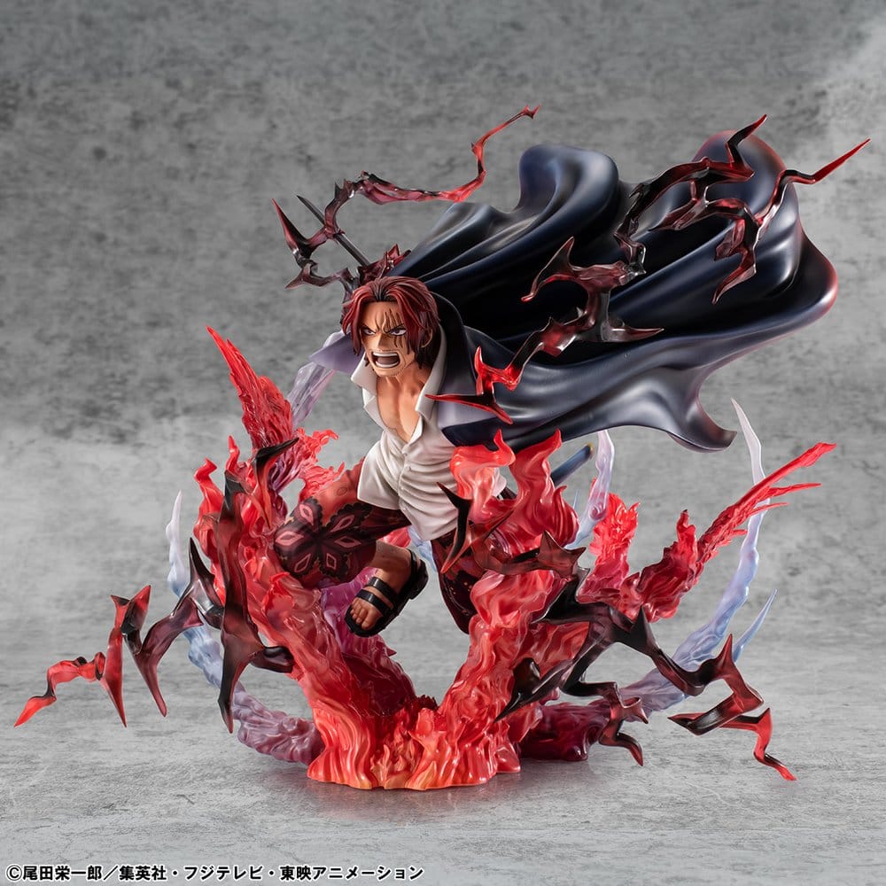 One Piece P.O.P SA-MAXIMUM PVC Figure Leader of the Red-Haired Pirates Red-Haired Shanks Kamusari 25 cm