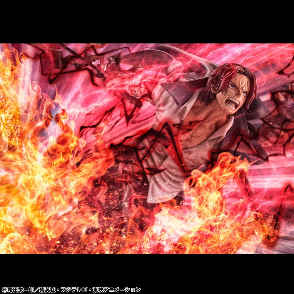 One Piece P.O.P SA-MAXIMUM PVC Figure Leader of the Red-Haired Pirates Red-Haired Shanks Kamusari 25 cm