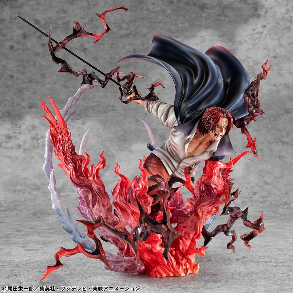 One Piece P.O.P SA-MAXIMUM PVC Figure Leader of the Red-Haired Pirates Red-Haired Shanks Kamusari 25 cm