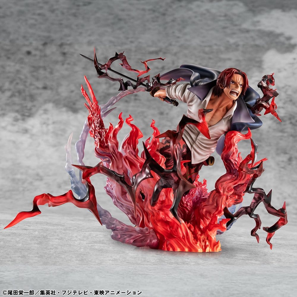 One Piece P.O.P SA-MAXIMUM PVC Figure Leader of the Red-Haired Pirates Red-Haired Shanks Kamusari 25 cm
