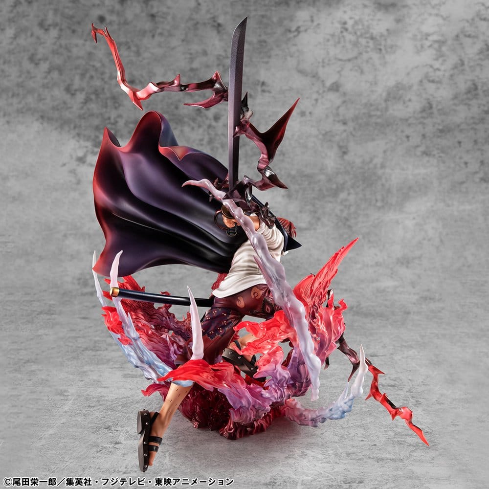 One Piece P.O.P SA-MAXIMUM PVC Figure Leader of the Red-Haired Pirates Red-Haired Shanks Kamusari 25 cm