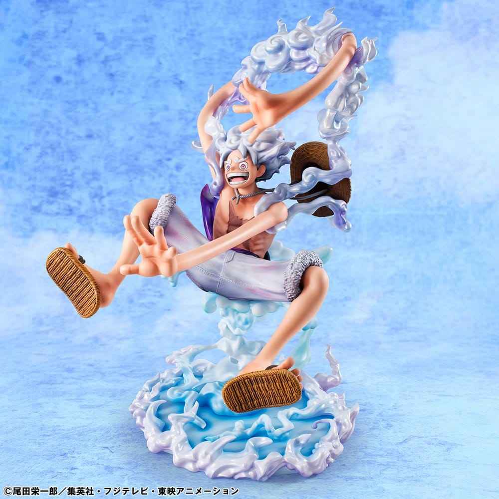 One Piece Portrait.Of.Pirates PVC-figur "Evolutionära Historien" Monkey D. Luffy "Gear Fifth" 26 cm