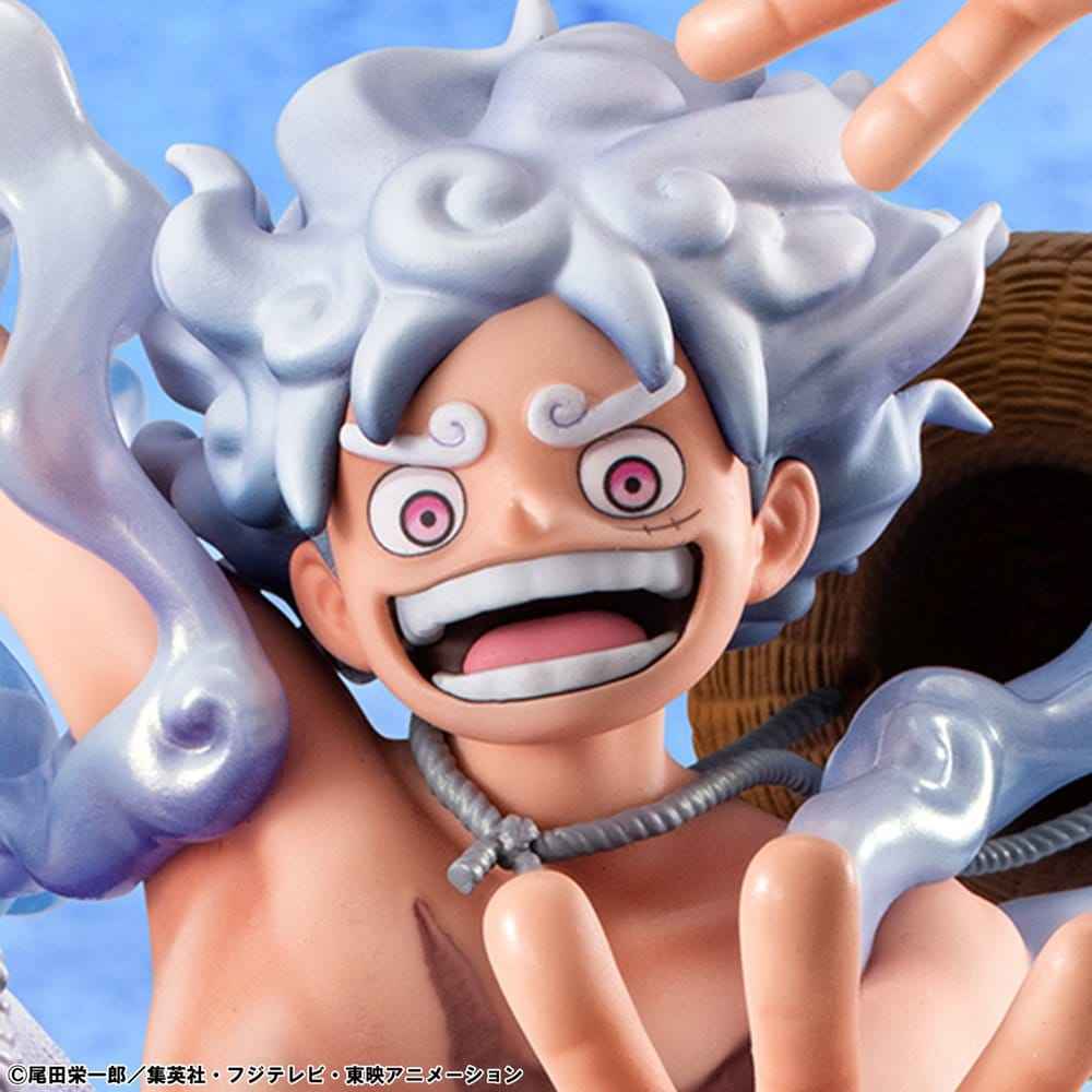 One Piece Portrait.Of.Pirates PVC-figur "Evolutionära Historien" Monkey D. Luffy "Gear Fifth" 26 cm