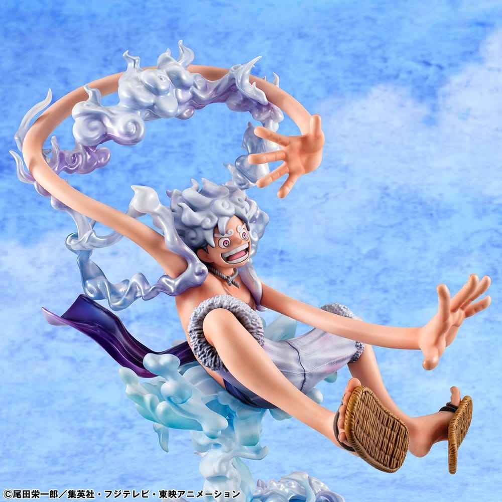 One Piece Portrait.Of.Pirates PVC-figur "Evolutionära Historien" Monkey D. Luffy "Gear Fifth" 26 cm