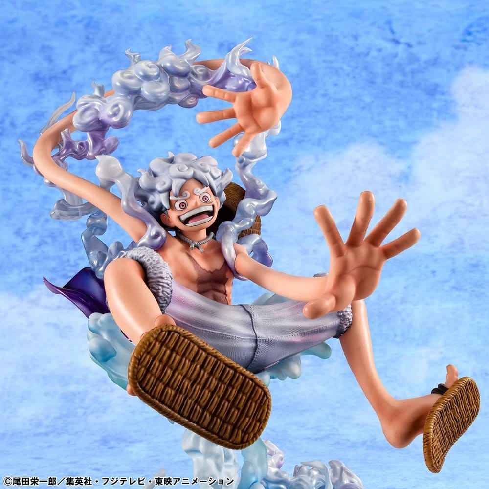 One Piece Portrait.Of.Pirates PVC-figur "Evolutionära Historien" Monkey D. Luffy "Gear Fifth" 26 cm