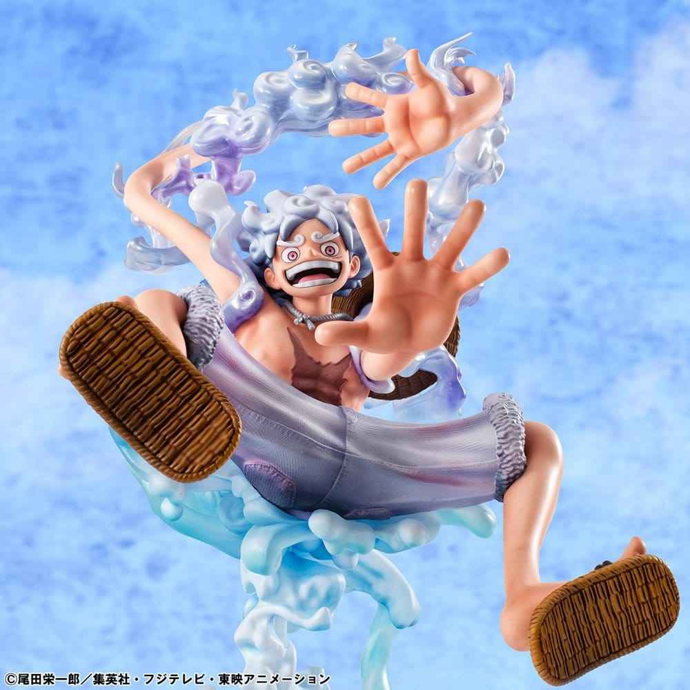 One Piece Portrait.Of.Pirates PVC-figur "Evolutionära Historien" Monkey D. Luffy "Gear Fifth" 26 cm