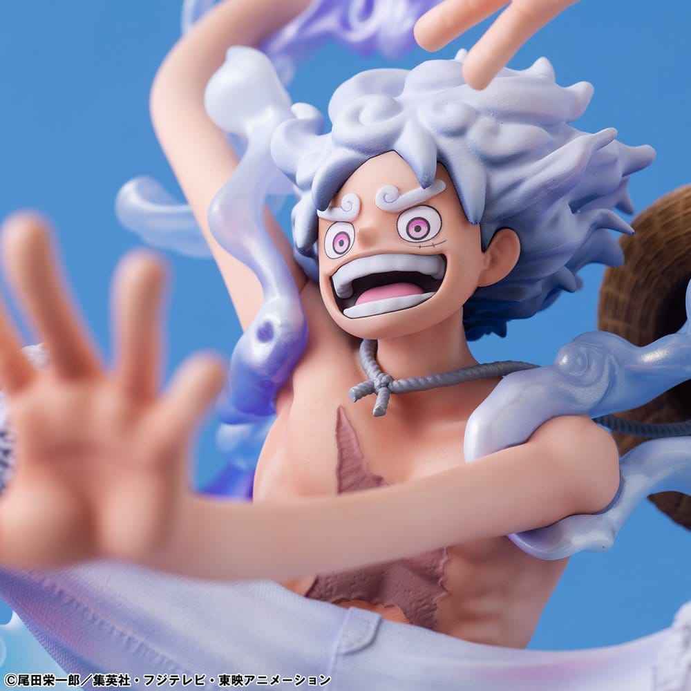 One Piece Portrait.Of.Pirates PVC-figur "Evolutionära Historien" Monkey D. Luffy "Gear Fifth" 26 cm