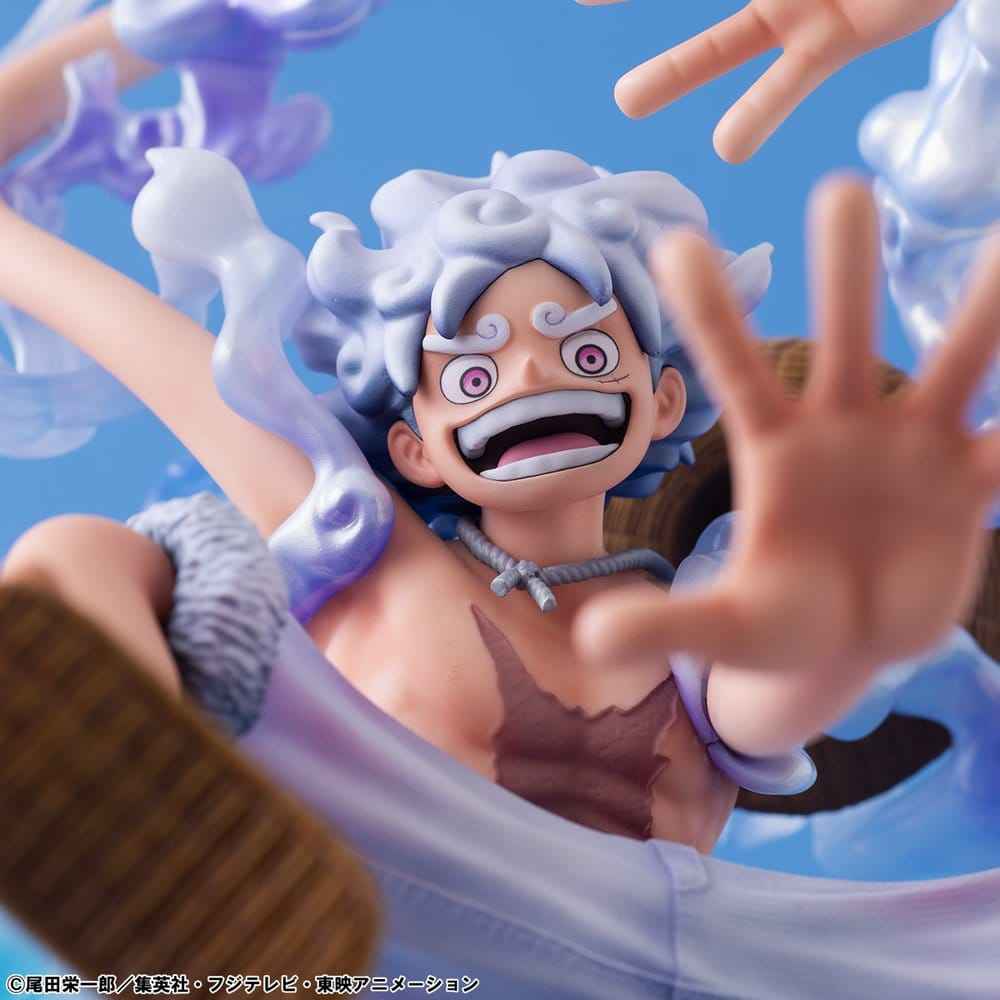 One Piece Portrait.Of.Pirates PVC-figur "Evolutionära Historien" Monkey D. Luffy "Gear Fifth" 26 cm