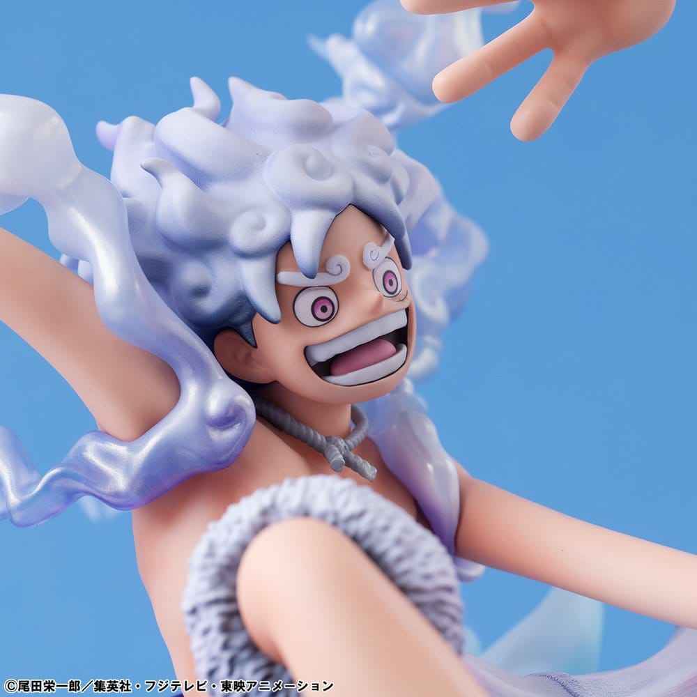 One Piece Portrait.Of.Pirates PVC-figur "Evolutionära Historien" Monkey D. Luffy "Gear Fifth" 26 cm