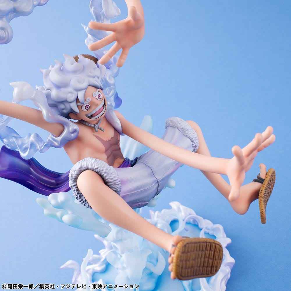 One Piece Portrait.Of.Pirates PVC-figur "Evolutionära Historien" Monkey D. Luffy "Gear Fifth" 26 cm