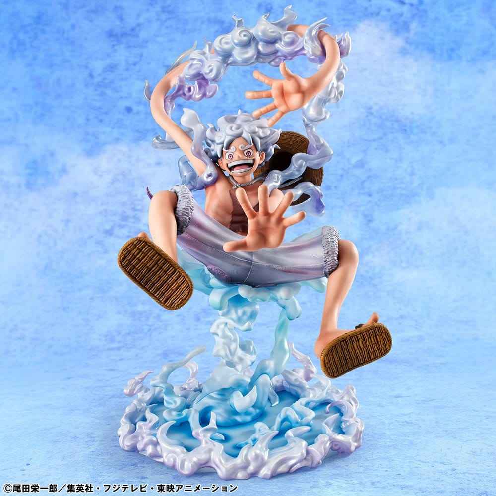 One Piece Portrait.Of.Pirates PVC-figur "Evolutionära Historien" Monkey D. Luffy "Gear Fifth" 26 cm