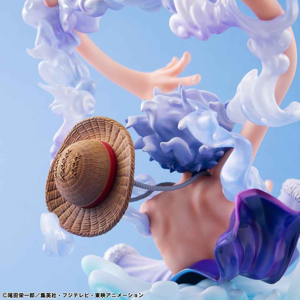 One Piece Portrait.Of.Pirates PVC-figur "Evolutionära Historien" Monkey D. Luffy "Gear Fifth" 26 cm