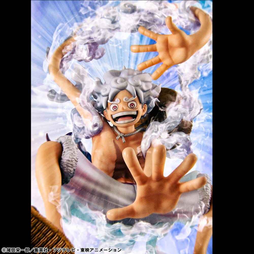 One Piece Portrait.Of.Pirates PVC-figur "Evolutionära Historien" Monkey D. Luffy "Gear Fifth" 26 cm