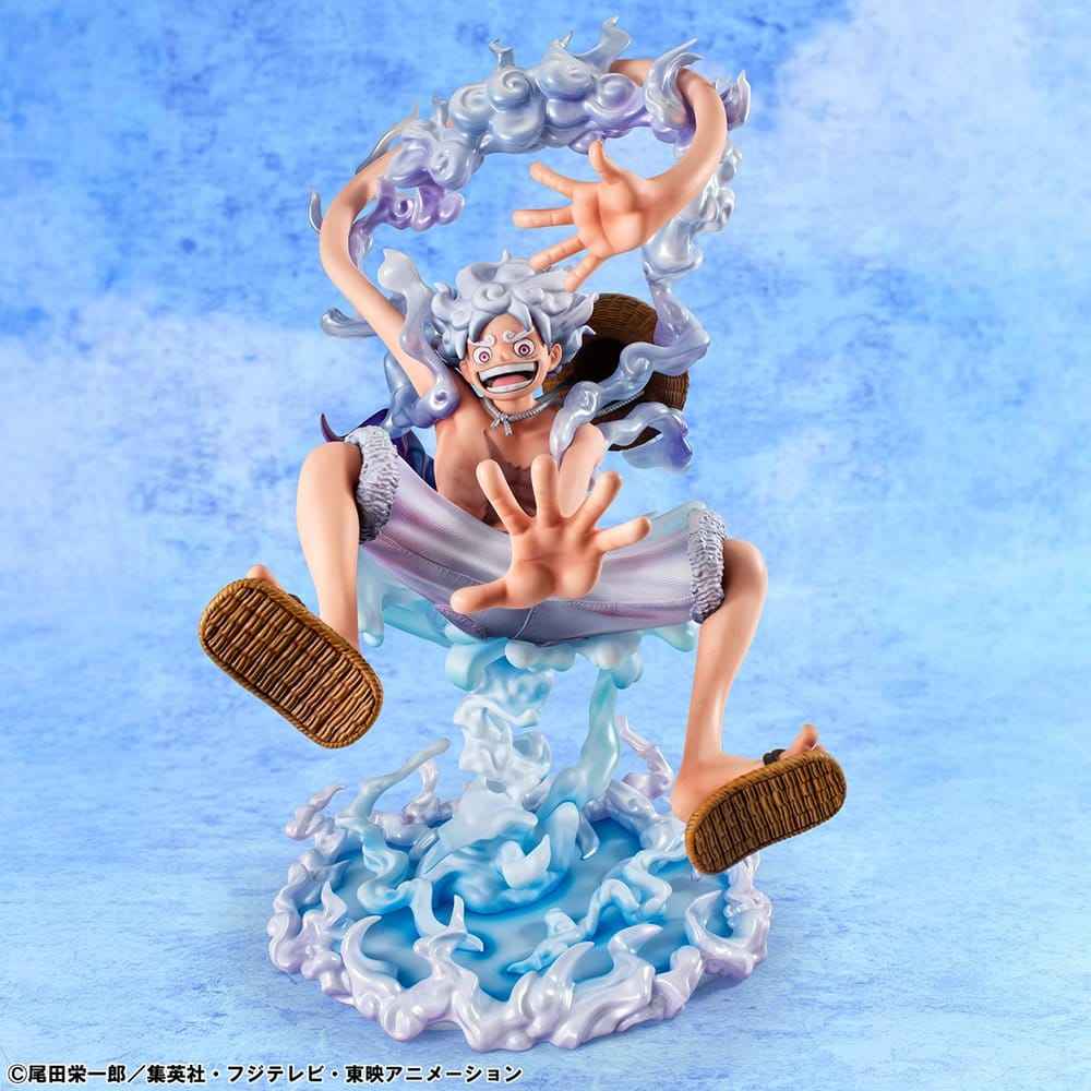 One Piece Portrait.Of.Pirates PVC-figur "Evolutionära Historien" Monkey D. Luffy "Gear Fifth" 26 cm