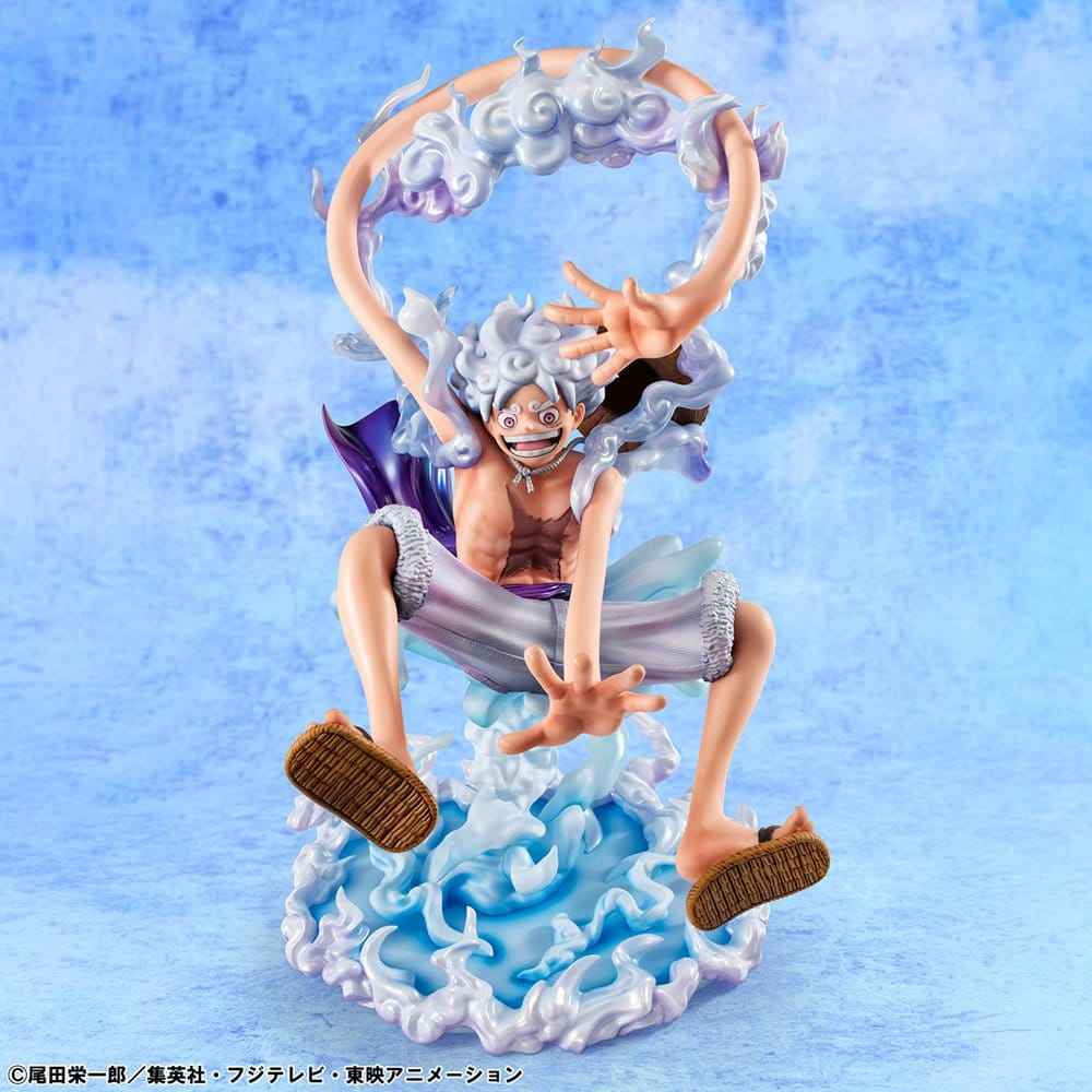 One Piece Portrait.Of.Pirates PVC-figur "Evolutionära Historien" Monkey D. Luffy "Gear Fifth" 26 cm