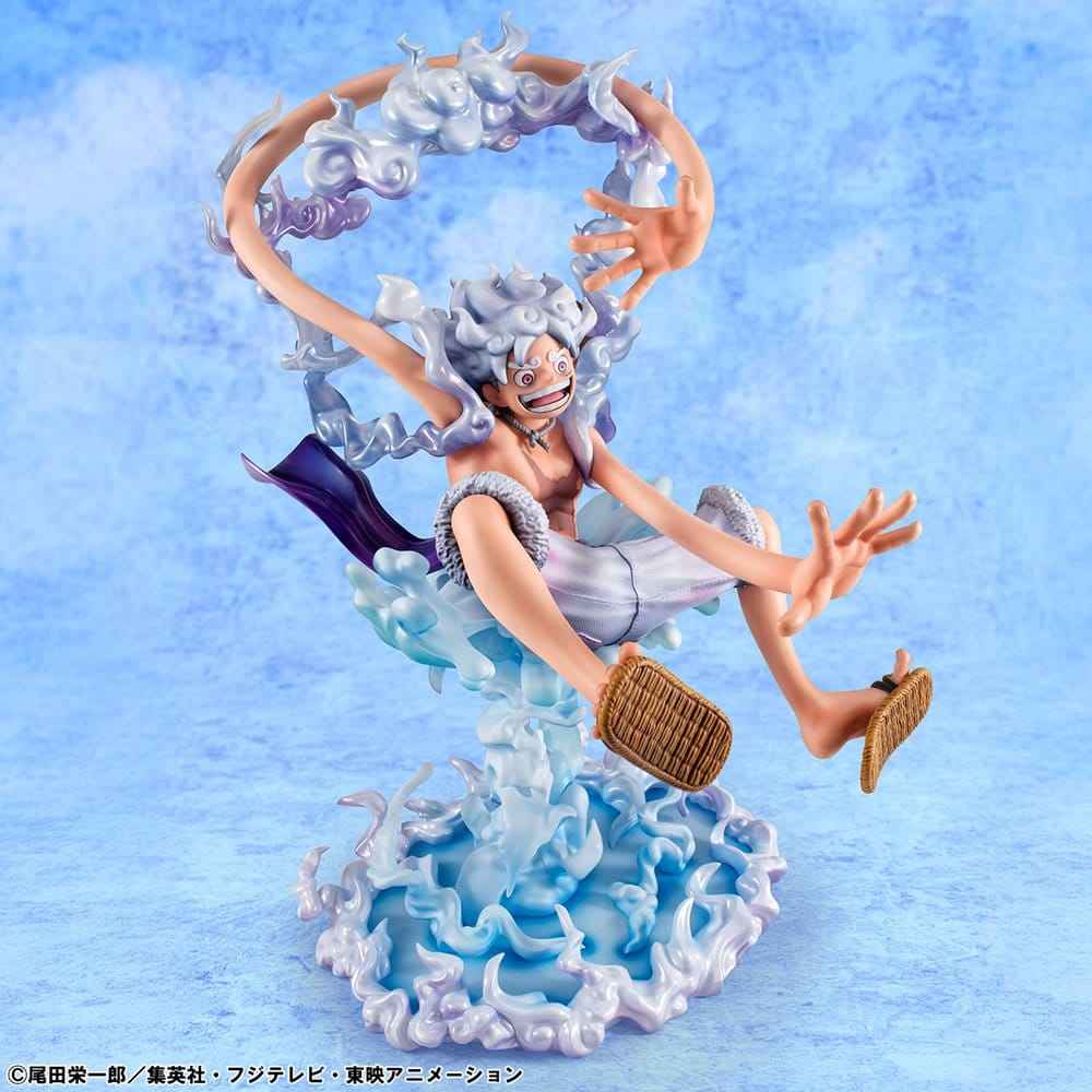 One Piece Portrait.Of.Pirates PVC-figur "Evolutionära Historien" Monkey D. Luffy "Gear Fifth" 26 cm
