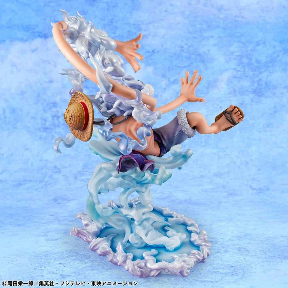 One Piece Portrait.Of.Pirates PVC-figur "Evolutionära Historien" Monkey D. Luffy "Gear Fifth" 26 cm