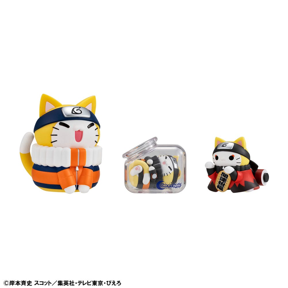 Naruto Shippuden Mega Cat Project Nyaruto! Trading Figures Good Night Nyaruto! 3 cm Assortment (8) Megahouse