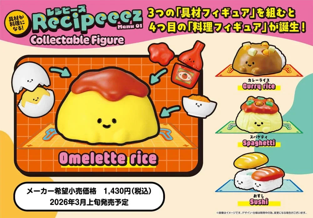 Recipeeez Mini Figur Meny 01 - 3 cm Assortiment (4) Megahouse