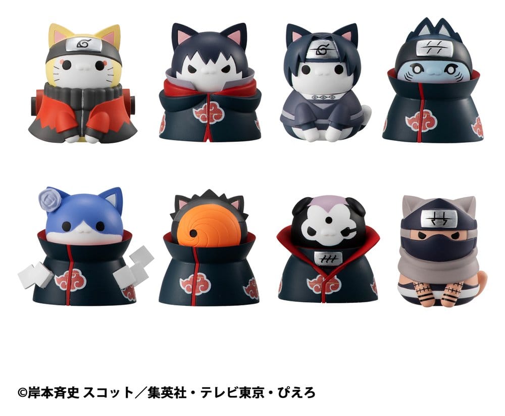 Naruto Shippuden Mega Cat Project Tradingfigur Defense Battle of Village of Konoha! 3 cm Nyaruto! Blind Box Sortiment (8) (re-run)