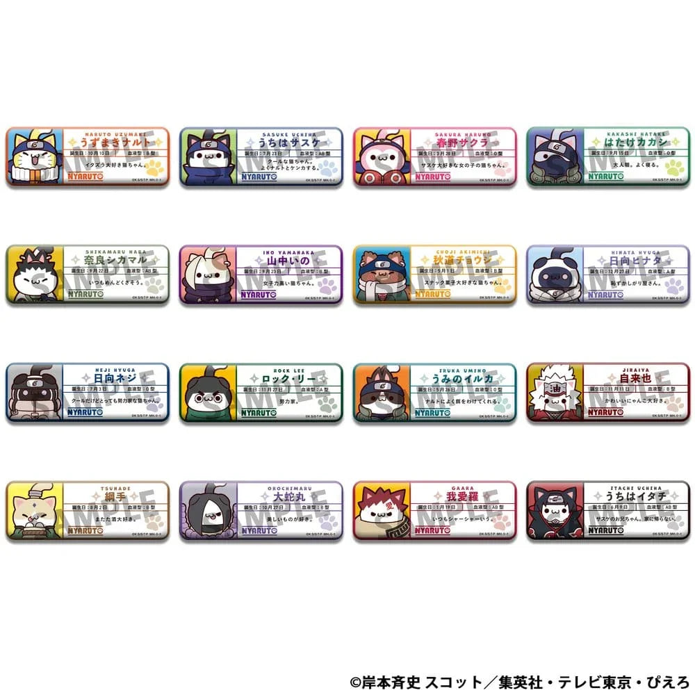 Naruto Mega Cat Project Nyaruto! Emalj Pins Namn 5 cm Assortiment (16) Megahouse
