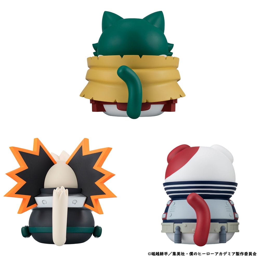 My Hero Academia Mega Cat Project Nyanto! Den stora Heroaca Cats Serien Samlarfigur 3-Pack Izuku Midoriya & Katsuki Bakugo & Shoto Todoroki 12 cm Megahouse